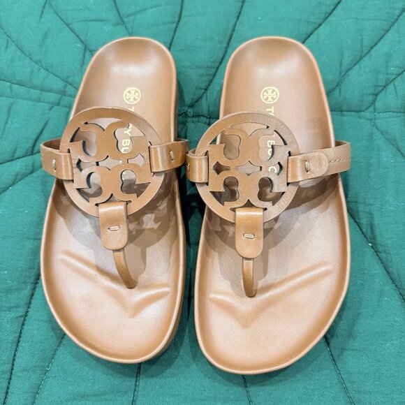 Tory Burch Miller Cloud Womens 5 Brown Sandals - Picture 1 of 5
